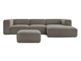 Ecksofa mit Hocker BOBOCHIC ZEPHYR Stoff mit Textur taupe