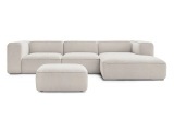 Ecksofa mit Hocker BOBOCHIC ZEPHYR Stoff mit Textur beige