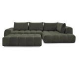 Ecksofa mit Hocker BOBOCHIC EVEREST Stoff chiniert grün