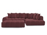 Ecksofa mit Hocker BOBOCHIC EVEREST Stoff chiniert rot