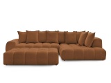 Ecksofa mit Hocker BOBOCHIC EVEREST Stoff chiniert orange