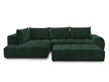 Ecksofa mit Hocker BOBOCHIC EVEREST Stoff mit Textur grün