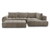 Ecksofa mit Hocker BOBOCHIC EVEREST Stoff mit Textur taupe