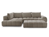 Ecksofa mit Hocker BOBOCHIC EVEREST Stoff mit Textur taupe