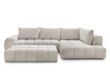 Ecksofa mit Hocker BOBOCHIC EVEREST Stoff mit Textur beige
