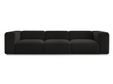 3er Sofa BOBOCHIC ZEPHYR Stoff mit Textur schwarz