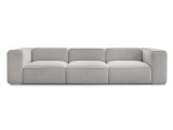 3er Sofa BOBOCHIC ZEPHYR Stoff mit Textur hellgrau