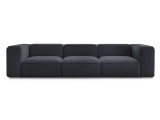 3er Sofa BOBOCHIC ZEPHYR Stoff mit Textur dunkelblau