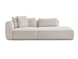 3er Sofa BOBOCHIC LEOPOLD Stoff mit Textur beige