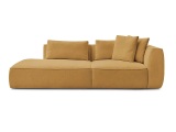 3er Sofa BOBOCHIC LEOPOLD Stoff mit Textur gelb