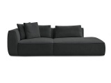 3er Sofa BOBOCHIC LEOPOLD Stoff mit Textur schwarz