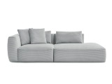 3er Sofa BOBOCHIC LEOPOLD Cord-Stoff hellgrau