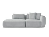 3er Sofa BOBOCHIC LEOPOLD Cord-Stoff hellgrau