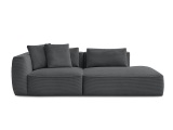 3er Sofa BOBOCHIC LEOPOLD Cord-Stoff dunkelgrau