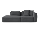 3er Sofa BOBOCHIC LEOPOLD Cord-Stoff dunkelgrau