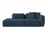 3er Sofa BOBOCHIC LEOPOLD Cord-Stoff dunkelblau