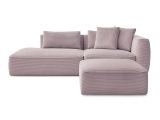 3er Sofa mit Hocker BOBOCHIC LEOPOLD Cord-Stoff violett