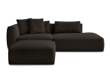 3er Sofa mit Hocker BOBOCHIC LEOPOLD Cord-Stoff rotbraun