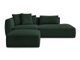 3er Sofa mit Hocker BOBOCHIC LEOPOLD Cord-Stoff dunkelgrün