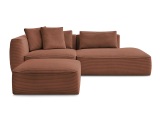 3er Sofa mit Hocker BOBOCHIC LEOPOLD Cord-Stoff orange