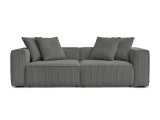 3er Sofa BOBOCHIC NINA Cord-Stoff dunkelgrau