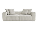 3er Sofa BOBOCHIC NINA Cord-Stoff hellgrau