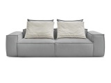 3er Sofa BOBOCHIC BOHEME Synthetisches Leder hellgrau