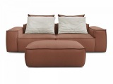 3er Sofa mit Hocker BOBOCHIC BOHEME Synthetisches Leder dunkelbraun