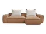 Ecksofa BOBOCHIC BOHEME Synthetisches Leder hellbraun