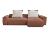 Ecksofa BOBOCHIC BOHEME Synthetisches Leder dunkelbraun