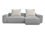 Ecksofa BOBOCHIC BOHEME Synthetisches Leder hellgrau