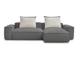 Ecksofa BOBOCHIC BOHEME Synthetisches Leder dunkelgrau