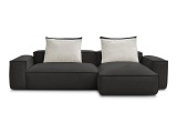Ecksofa BOBOCHIC BOHEME Synthetisches Leder schwarz