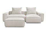 Ecksofa mit Hocker BOBOCHIC BOHEME Synthetisches Leder beige