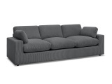 3er Sofa BOBOCHIC BELAIR Cord-Stoff dunkelgrau