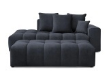 3er Sofa mit Hocker BOBOCHIC MONT-BLANC Samt dunkelblau