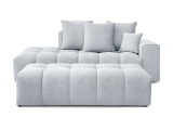 3er Sofa mit Hocker BOBOCHIC MONT-BLANC Samt hellgrau