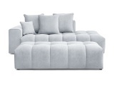 3er Sofa mit Hocker BOBOCHIC MONT-BLANC Samt hellgrau