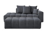 3er Sofa mit Hocker BOBOCHIC MONT-BLANC Samt dunkelgrau