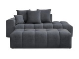 3er Sofa mit Hocker BOBOCHIC MONT-BLANC Samt dunkelgrau