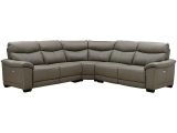 Ecksofa ATHOME Echtleder / Synthetisches Leder taupe