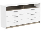 Kommode SWEET 6 Schubladen 39.5x162.7x81.1cm weiss