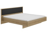 Bett GAMI OTELLO 180x200cm eiche / melamin / matt / schwarz eiche