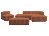 Sofa-Set BOBOCHIC ANNECY Boucle-Stoff orange