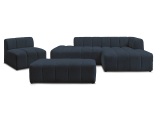 Sofa-Set BOBOCHIC ANNECY Boucle-Stoff dunkelblau