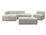 Sofa-Set BOBOCHIC ANNECY Boucle-Stoff hellgrau