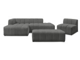 Sofa-Set BOBOCHIC ANNECY Boucle-Stoff dunkelgrau