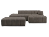 Ecksofa mit Hocker BOBOCHIC ANNECY Boucle-Stoff rotbraun