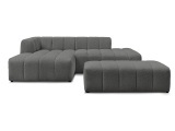 Ecksofa mit Hocker BOBOCHIC ANNECY Boucle-Stoff dunkelgrau