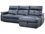 Ecksofa FOX Echtleder / Synthetisches Leder schwarz